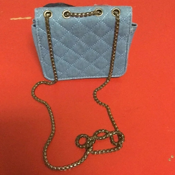 Kiss my Patch Jean Square Side Bag. Preloved - Picture 2 of 4